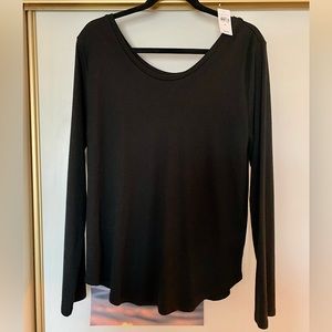 Women’s LOFT Size XL - Black Long Sleeve Crew Neck Shirt